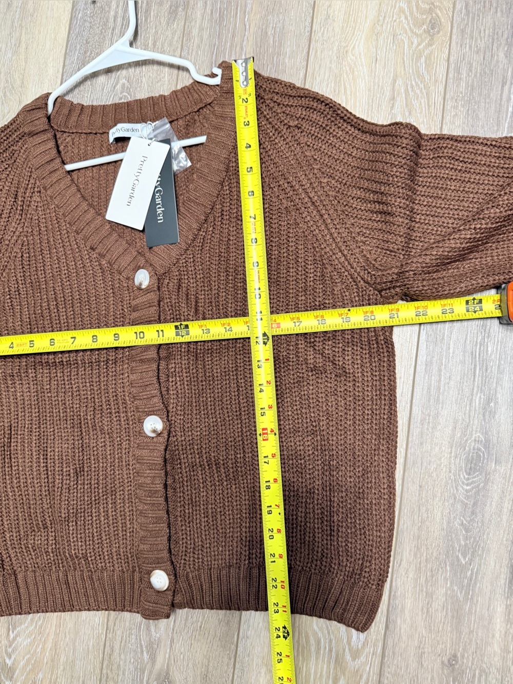 #2) NWT Cozy Brown V-Neck Button-Front Cardigan - Picture 2 of 6